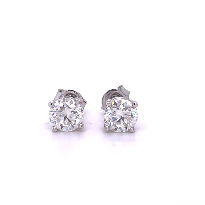 Round brilliant moissanite stud earrings 3,68 ct DEW* - FARO para toda la vida