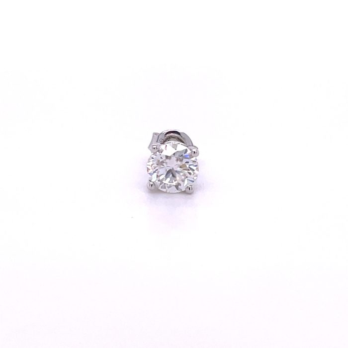Round brilliant moissanite single stud earring 1,87ct DEW* - FARO para toda la vida