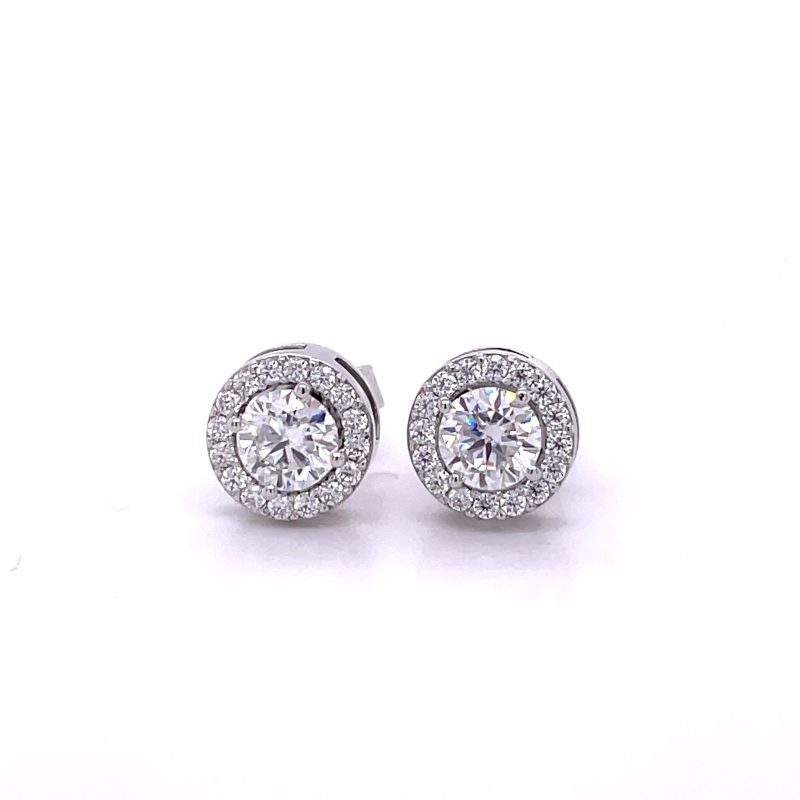 halo diamond moissanite earrings pendientes diamantes sale affordable económicos rebajas
