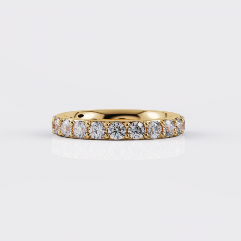 moissanite eternity ring rivière best alternative to diamond quality solid gold 18k made in Europe Spain Barcelona FARO farogems para toda la vida ethic jewelry environment eco luxury price sale discount offer free shipping where to buy