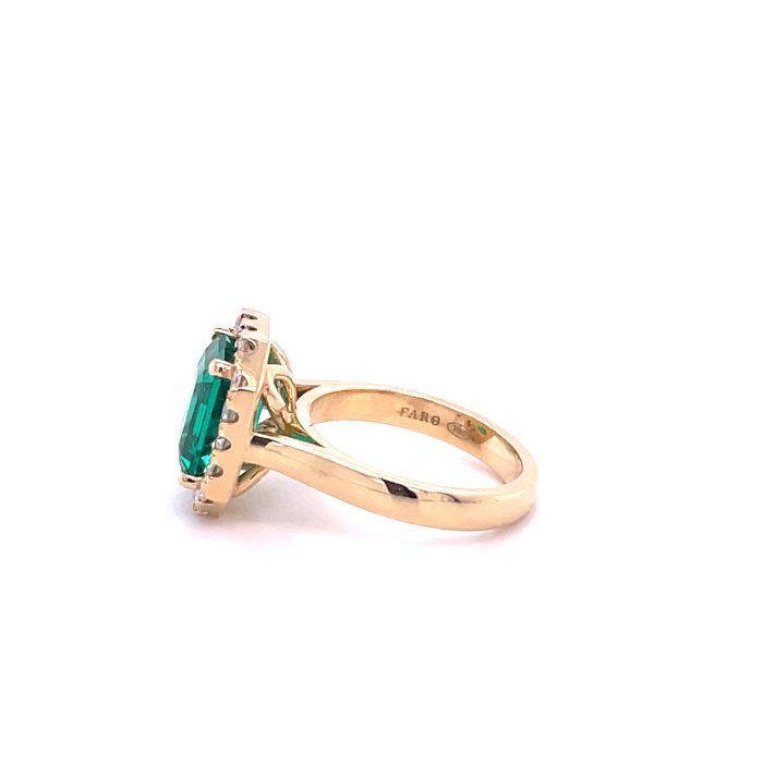 2,86 ct Emerald ring with moissanite halo 0,54 ct DEW* - FARO para toda la vida
