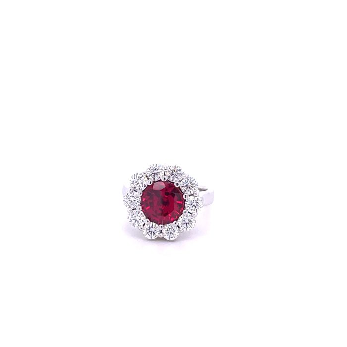 Ruby ring moissanites diamonds engagement Eva Longoria