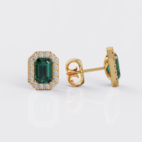 FARO ethical fine jewellery Made in Spain Europe emerald earrings moissanites diamonds certified ethic responsible jewellery bride Rivière Tennis earrings luxury glamour blue sapphire