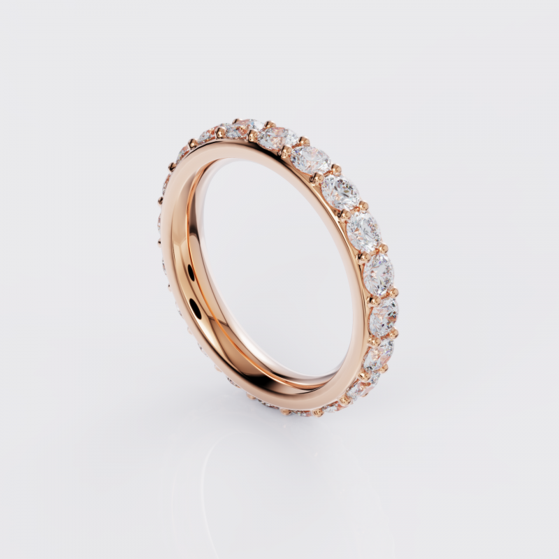 moissanite eternity ring engagement ring bespoke jewelry rivière best alternative to diamond quality solid gold 18k made in Europe Spain Barcelona FARO farogems para toda la vida ethic jewelry environment eco luxury price sale discount offer free shipping where to buy